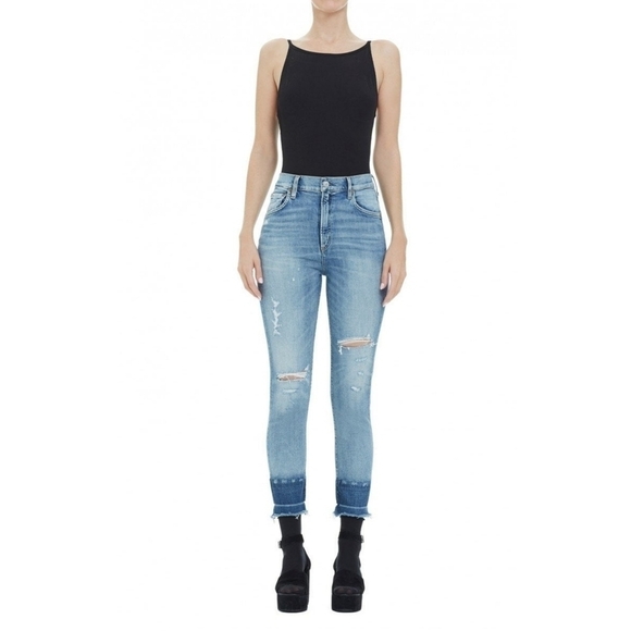 AGOLDE Ruby Crop Super High Rise Slim Straight Outsider 25 - Picture 1 of 7